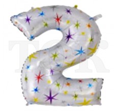 Цифра Зірочки 2 Фігура Фольга Цифра Зірочки 2 Фігура Фольга